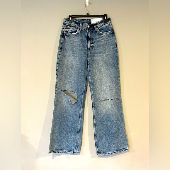 NWT size 9 Arizona Jean Co. wide leg high rise stonewashed jeans - Picture 1 of 7
